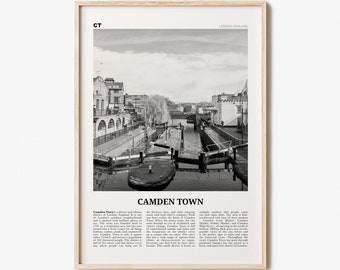 Camden Town Print Black and White, Camden Town Wall Art, Camden Town Poster, Camden Town Photo, Camden, England, UK, United Kingdom