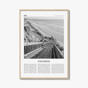 Encinitas Print Black and White No 3, Encinitas Wall Art, Encinitas Poster, San Diego Poster Print, California, USA, United States