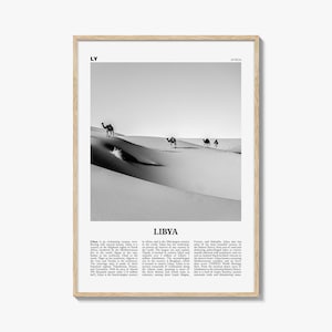 Libya Poster Print Black and White, Sahara Desert Photo, North Africa Wall Art