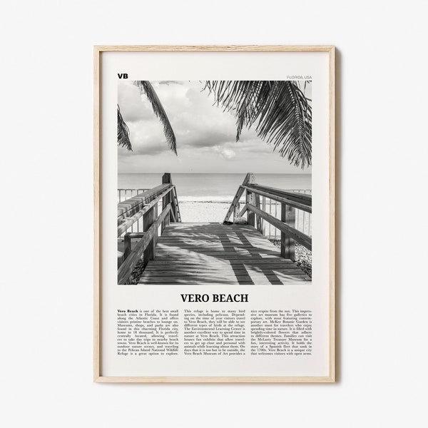 Vero Beach Print schwarz weiß, Vero Beach Wandkunst, Vero Beach Poster, Vero Beach Foto, Vero Beach Décor, Vero Beach Karte, Florida, USA