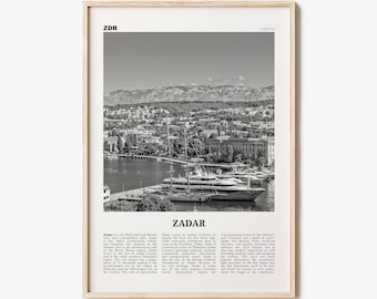 Zadar Print Black and White, Zadar Wall Art, Zadar Poster, Zadar Photo, Zadar Wall Decor, Zára, Croatia, Hrvatska, Europe