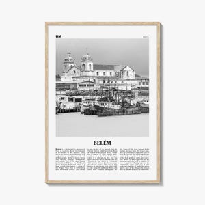Belem Print schwarz und weiß Nr. 2, Belem Wandkunst, Belem Poster, Belem Foto, Belem Wanddekoration, Belem Karte, Brasilien