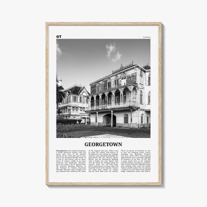 Georgetown Print Schwarzweiß Guyana, Georgetown Wandkunst, Georgetown Poster, Georgetown Foto, Georgetown Wanddekor, Karte von Georgetown