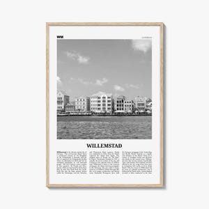 Willemstad Print Schwarzweiß, Willemstad Wandkunst, Willemstad Poster, Willemstad Foto, Curaçao, Königreich der Niederlande