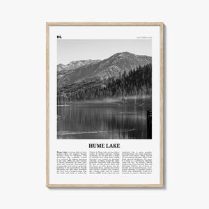Stampa del lago Hume in bianco e nero, decorazione murale del lago Hume, poster del lago Hume, foto del lago Hume, decorazione murale del lago Hume, poster con mappa del lago Hume