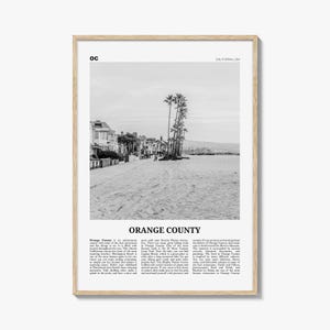 Orange County Print Black and White No 4, Orange County Wall Art, Orange County Poster, Orange County Photo, California, USA, United States