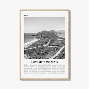Saint Kitts and Nevis Print Black and White, Saint Kitts and Nevis Wall Art, Saint Kitts and Nevis Poster, Saint Kitts and Nevis Photo