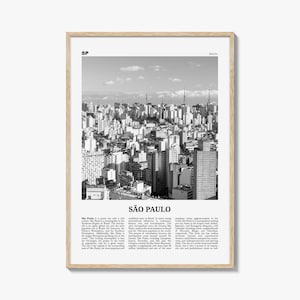 Sao Paulo Print Black and White No 1, São Paulo Wall Art, São Paulo Poster, São Paulo Photo, Sao Paulo Wall Decor, Brazil, Brasil