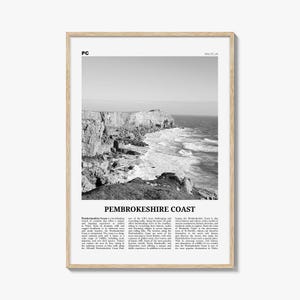Pembrokeshire Coast Print schwarz weiß, Pembrokeshire Coast Kunst, Pembrokeshire Coast Poster, Pembrokeshire Coast Foto, Wanddekoration, Karte