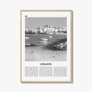 Otranto Print Schwarz weiß, Otranto Wandkunst, Otranto Poster, Otranto Foto, Otranto Wanddekoration, Otranto Karte, Italien