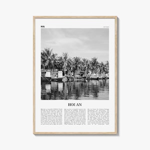 Hoi An Print Black and White, Hoi An Wall Art, Hoi An Poster, Hoi An Photo, Hoi An Wall Décor, Hoi An Map, Vietnam