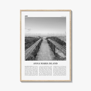 Anna Maria Island Print Black and White, Anna Maria Island Wall Art, Anna Maria Island Poster, Anna Maria Island Photo, Florida, USA