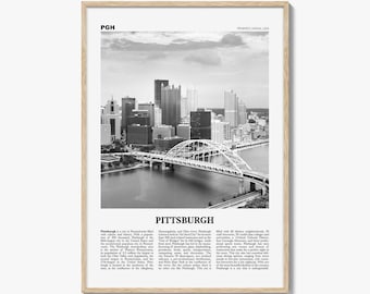 Pittsburgh Print schwarz und weiß Nr. 1, Pittsburgh Wall Art, Pittsburgh Poster, Pittsburgh Foto, Pennsylvania, USA, Vereinigte Staaten