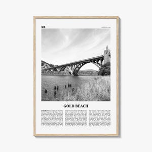 Gold Beach Print Black and White, Gold Beach Wall Art, Gold Beach Poster, Gold Beach Photo, Gold Beach Décor, Gold Beach Map, Oregon, USA