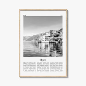 Como Print Black and White No 1, Como Wall Art, Como Poster, Como Photo, Como Wall Decor, Lake Como Print, Italy, Lago di Como, Italia