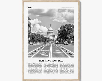 Washington DC Print Black and White No 1, Washington Wall Art, Washington, District of Columbia, USA, United States, North America
