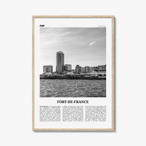 Impresión de Fort De France en blanco y negro, arte de pared de Fort-de-France, cartel de Fort-de-France, foto de Fort-de-France, Martinica