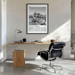 Prague Poster Print Black and White, Prague Castle Photo, Czech Republic Wall Art image 3