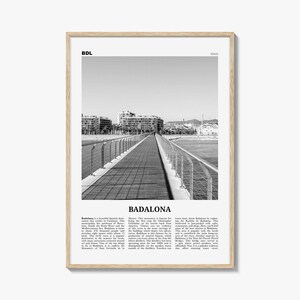 Badalona Poster Schwarzweiß, Badalona Wandkunst, Badalona Poster, Badalona Foto, Badalona Wanddekoration, Badalona Karte, Spanien