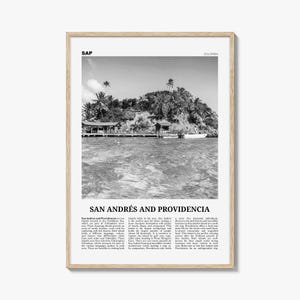San Andres And Providencia Print Black and White, San Andrés and Providencia Wall Art, San Andrés and Providencia Poster, Columbia