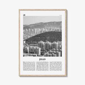 Jinan Print Black and White, Jinan Wall Art, Jinan Poster, Jinan Photo, Jinan Wall Décor, Jinan Map, China