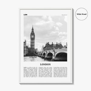 London Poster Print Black and White, Big Ben Photo, UK Wall Art image 8
