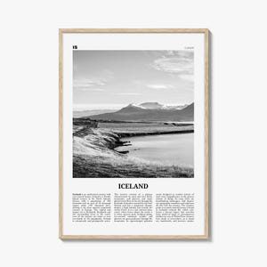 Impresión en blanco y negro n.° 2 de Islandia, arte mural de Islandia, póster de Islandia, foto de Islandia, decoración de pared de Islandia, Ísland, Reikiavik, Europa