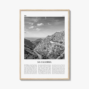 Sa Calobra Print Black and White, Sa Calobra Wall Art, Sa Calobra Poster, Sa Calobra Photo, Sa Calobra Wall Décor, Sa Calobra Map, Spain