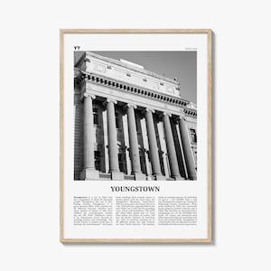 Impressão em preto e branco de Youngstown, arte de parede de Youngstown, pôster de Youngstown, foto de Youngstown, decoração de parede de Youngstown, Ohio, EUA, Estados Unidos