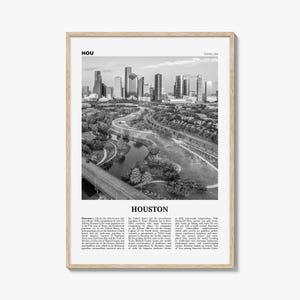 Houston Print Black and White No 4, Houston Wall Art, Houston Poster, Houston Photo, Houston Wall Décor, Houston Map, Texas, USA