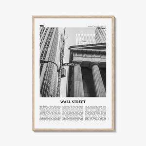 Wall Street Print Black and White, Wall Street Wall Art, Wall Street Poster, Wall Street Photo, Wall Street Décor, Manhattan, New York, USA