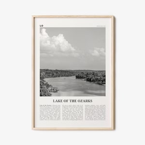 Lake of the Ozarks Print Black and White, Lake of the Ozarks Wall Art, Lake of the Ozarks Poster, Lake of the Ozarks Photo, Missouri, USA