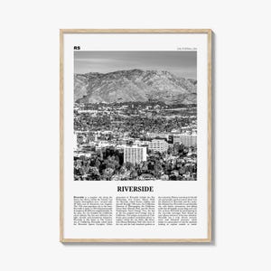 Riverside Print Black and White, Riverside Wall Art, Riverside Poster, Riverside Photo, California, USA, United States, North America