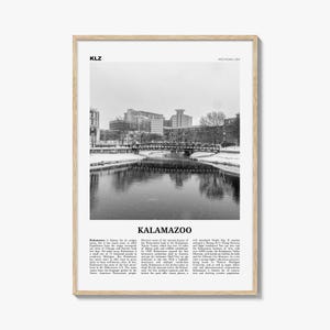 Kalamazoo Print schwarz und weiß, Kalamazoo Wandkunst, Kalamazoo Poster, Kalamazoo Foto, Kalamazoo Wanddekor, Michail, USA, Vereinigte Staaten
