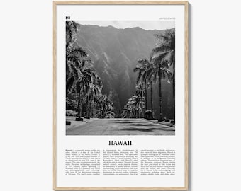 Hawaii Print schwarz und weiß Nr. 2, Hawaii Wandkunst, Hawaii Poster, Hawaii Foto, Hawaii Wanddeko, Hawaiianische Inseln Poster