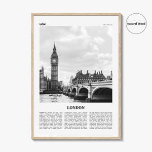 London Poster Print Black and White, Big Ben Photo, UK Wall Art image 6