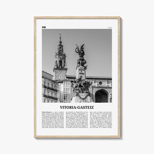 Impressão em preto e branco de Vitória Gasteiz, arte de parede de Vitória-Gasteiz, pôster de Vitória-Gasteiz, foto de Vitória-Gasteiz, decoração de Vitória-Gasteiz, mapa