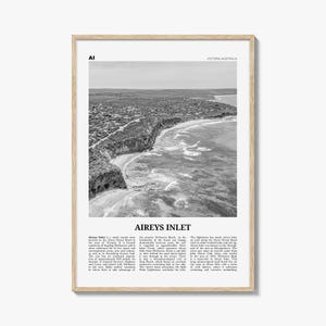 Aireys Inlet Print Black and White, Aireys Inlet Wall Art, Aireys Inlet Poster, Aireys Inlet Photo, Aireys Inlet Decor, Victoria, Australia