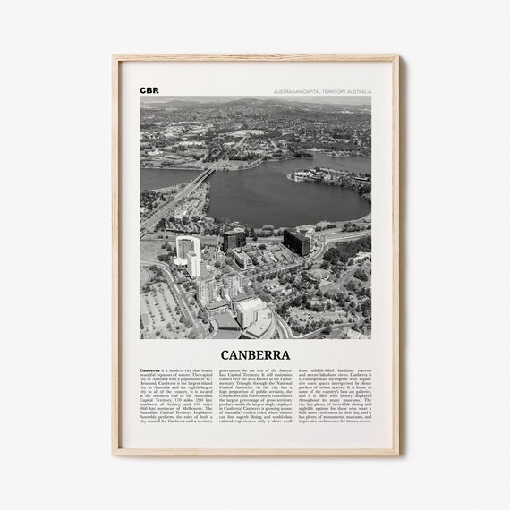 Canberra Print Black and White Canberra Wall Art Canberra Etsy
