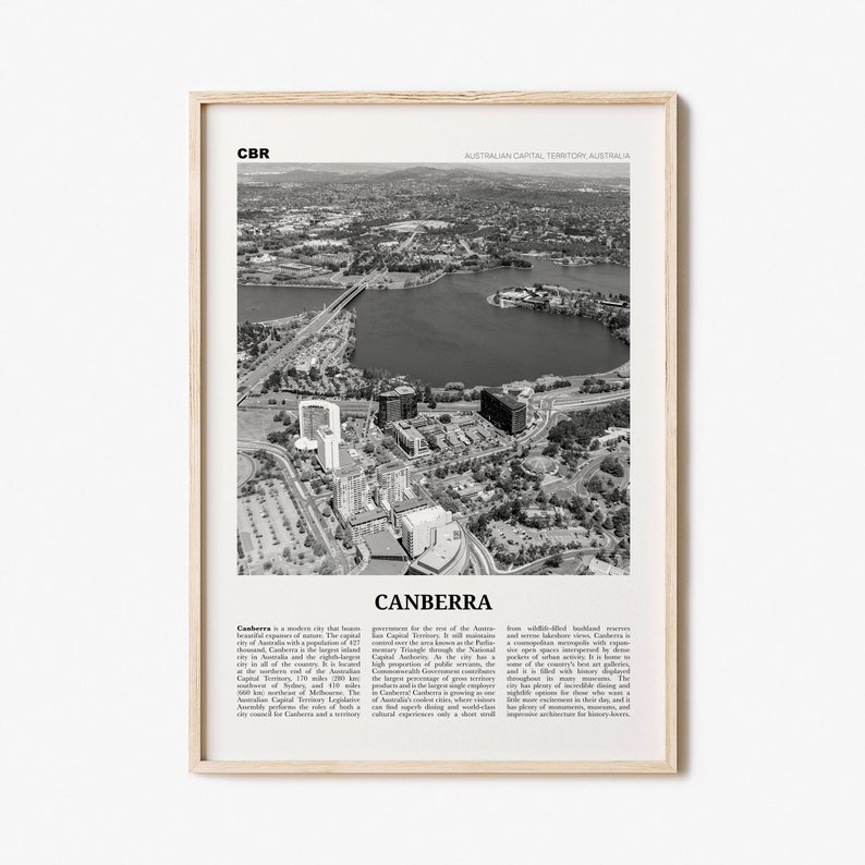 Canberra Print Black and White Canberra Wall Art Canberra Etsy