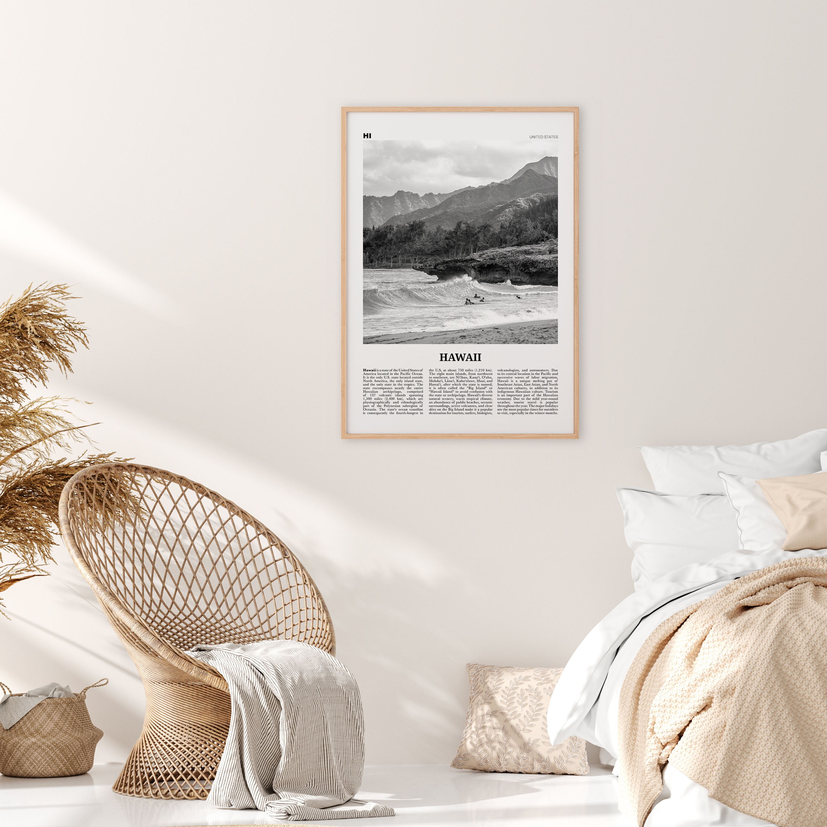 Hawaii Print Black and White Hawaii Wall Art Hawaii Poster | Etsy