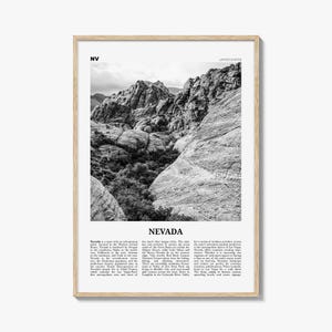 Nevada Print Black and White No 2, Nevada Wall Art, Nevada Poster, Nevada Photo, Nevada Wall Décor, Nevada Map, United States
