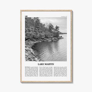 Lake Martin Druck Schwarz und Weiß Nr. 1, Lake Martin Wandkunst, Lake Martin Poster, Lake Martin Foto, Lake Martin Wanddekor, Alabama, USA