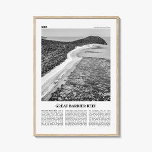Great Barrier Reef Print Black and White, Great Barrier Reef Wall Art, Great Barrier Reef Poster, Queensland, Australia, Oceania