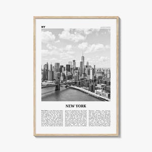 Staat New York afdrukken zwart-wit nr. 1, kunst aan de muur staat New York, poster staat New York, foto staat New York, Verenigde Staten, staat VS