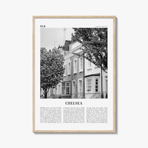 Chelsea Print Black and White London, Chelsea Wall Art, Chelsea Poster, Chelsea Photo, Chelsea Wall Décor, Chelsea Map, England