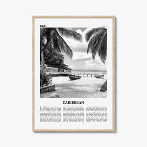 Impresión caribeña en blanco y negro n.° 1, arte mural caribeño, póster caribeño, foto caribeña, decoración de pared caribeña, impresión artística urbana