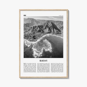 Kauai Print Black and White No 1, Kauai Wall Art, Kauai Poster, Kauai Photo, Kauai Wall Décor, Hawaii, USA, United States, America
