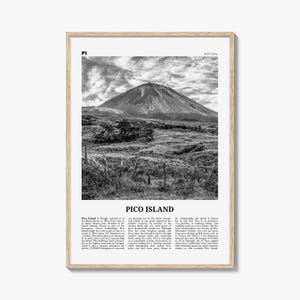 Pico Island Print Black and White, Pico Island Wall Art, Pico Island Poster, Pico Island Photo, Pico Island Décor, Pico Island Map, Portugal