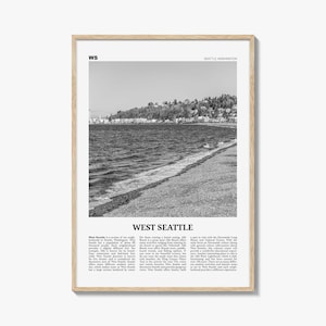 West Seattle Print Black and White, West Seattle Wall Art, West Seattle Poster, West Seattle Photo, West Seattle Décor, Washington, USA